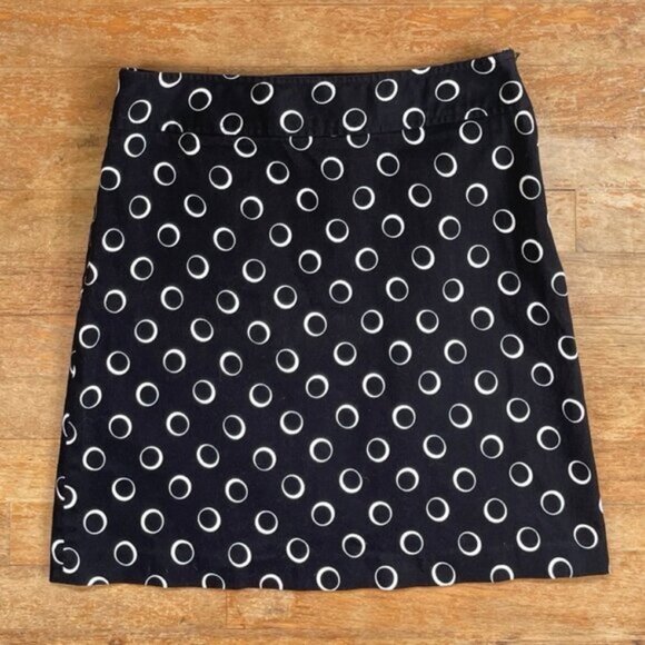 Vintage Polka Dot Skirt Size Small 28" Waist 1990s Black & White Cotton Mini - Picture 1 of 6